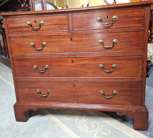 Georgian Mahogany Chest.
lovely Condition and a Very Good Colour. 
On Bracket Feet. 
