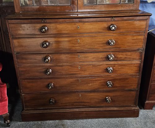 GEORGIAN MAHOGANY SECRETARY BOOKCASE - ADDITIONAL PHOTO 3