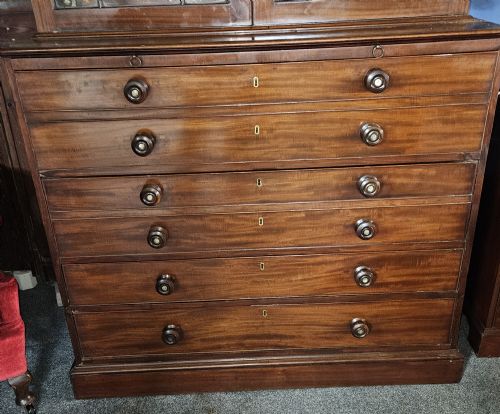 GEORGIAN MAHOGANY SECRETARY BOOKCASE - ADDITIONAL PHOTO 5