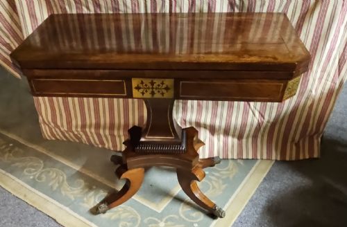 REGENCY ROSEWOOD GAMES TABLE - ADDITIONAL PHOTO 1