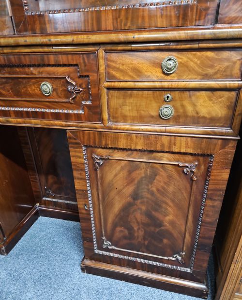 WILLIAM IV MAHOGANY SECRETARY BOOKCASE - ADDITIONAL PHOTO 2