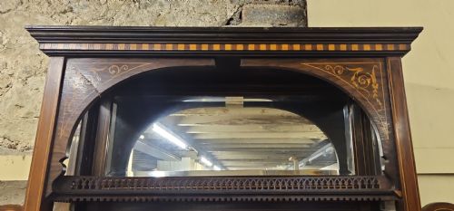 LARGE EDWARDIAN INLAID ROSEWOOD CABINET - ADDITIONAL PHOTO 5