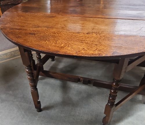 PERIOD OAK DOUBLE GATE LEG TABLE - ADDITIONAL PHOTO 7