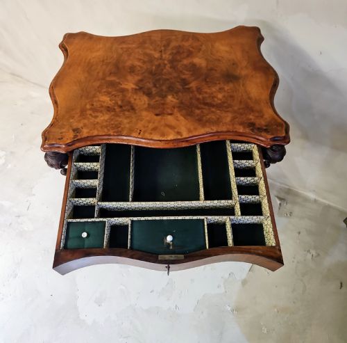VICTORIAN WALNUT WORK TABLE - ADDITIONAL PHOTO 6