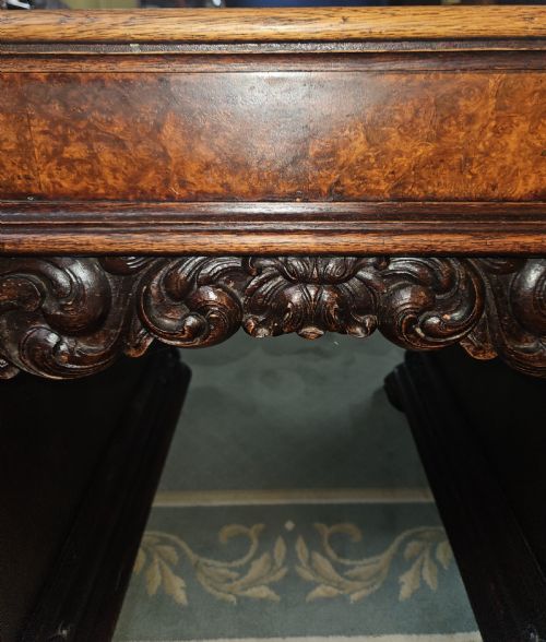 JACKOBEAN STYLE CARVED OAK DESK - ADDITIONAL PHOTO 1