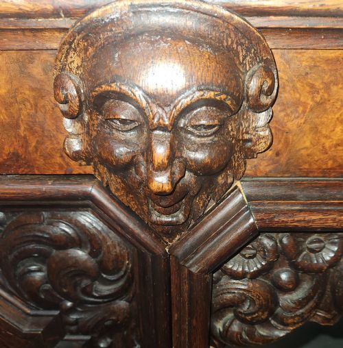 JACKOBEAN STYLE CARVED OAK DESK - ADDITIONAL PHOTO 6