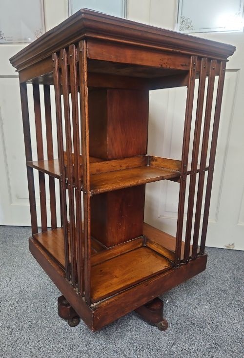 Edwardian Mahogany Revolving Bookcase.