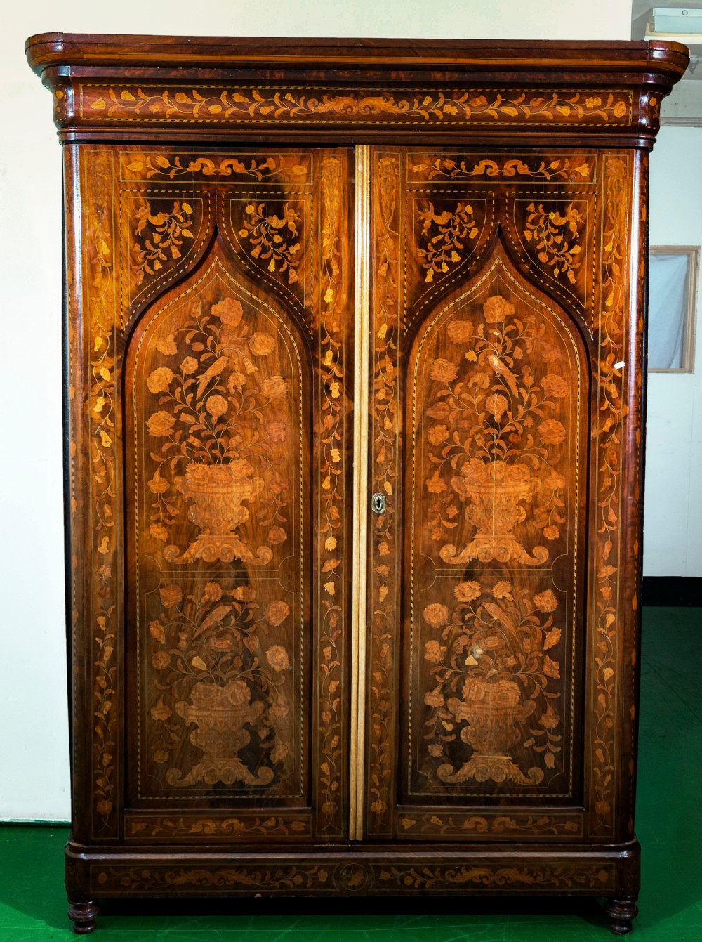 A Dutch Marquetry armoire.