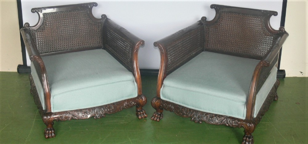 Double Bergere chairs.