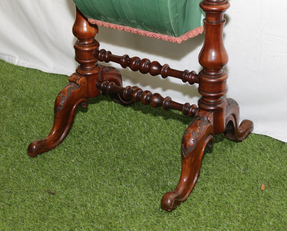 Walnut sewing/games table. View III