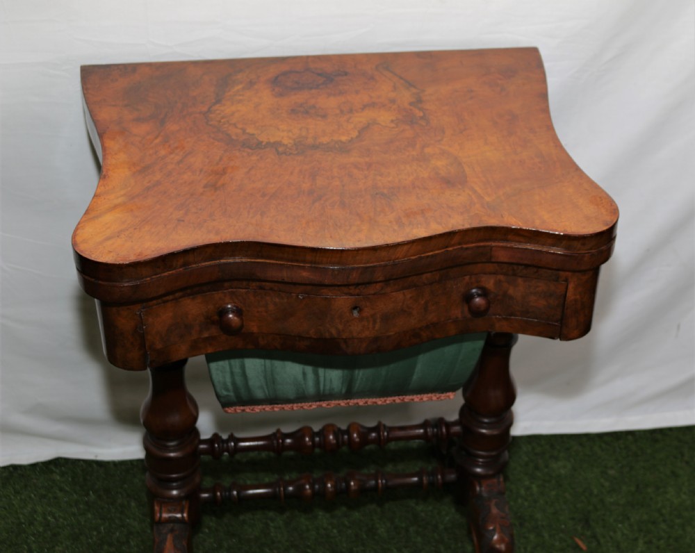Walnut sewing/games table. View V