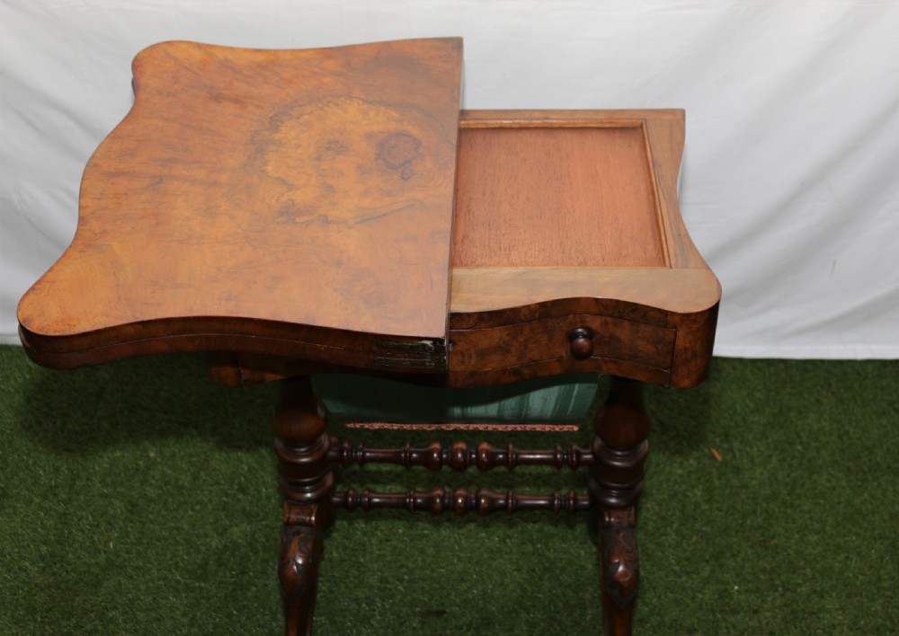 Walnut sewing/games table. View VI