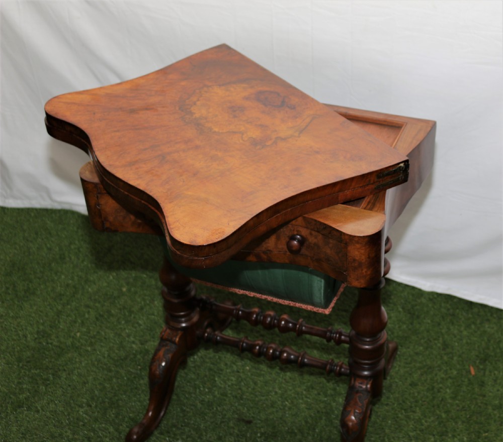 Walnut sewing/games table. View VII