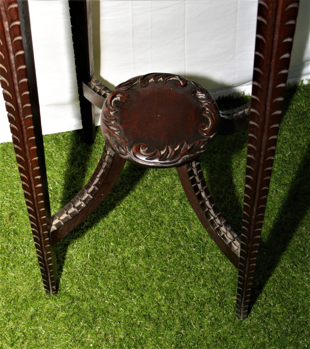 Carved oak plant stand View II