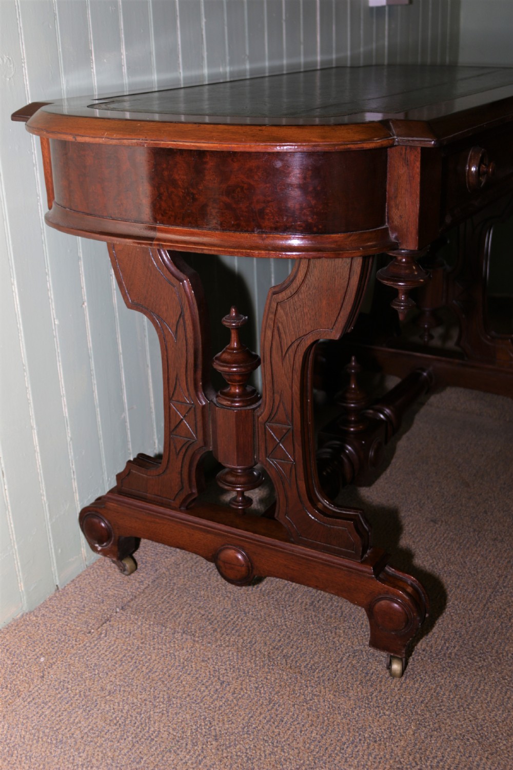 Victorian walnut desk. View VI