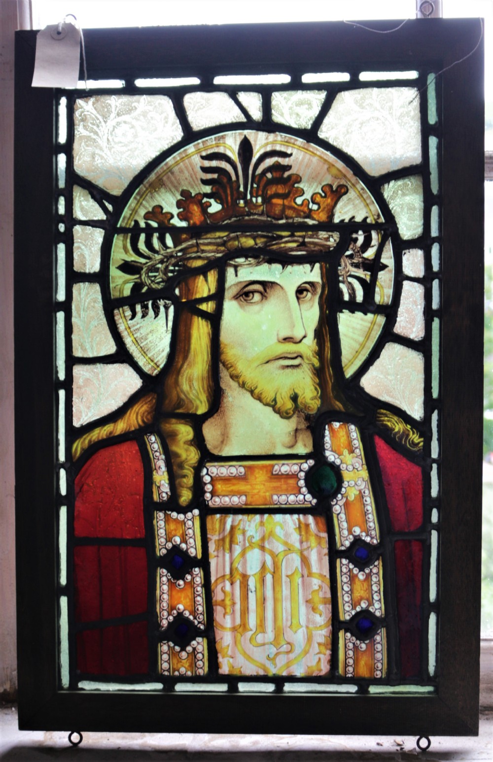Leaded glass window of our Lord.