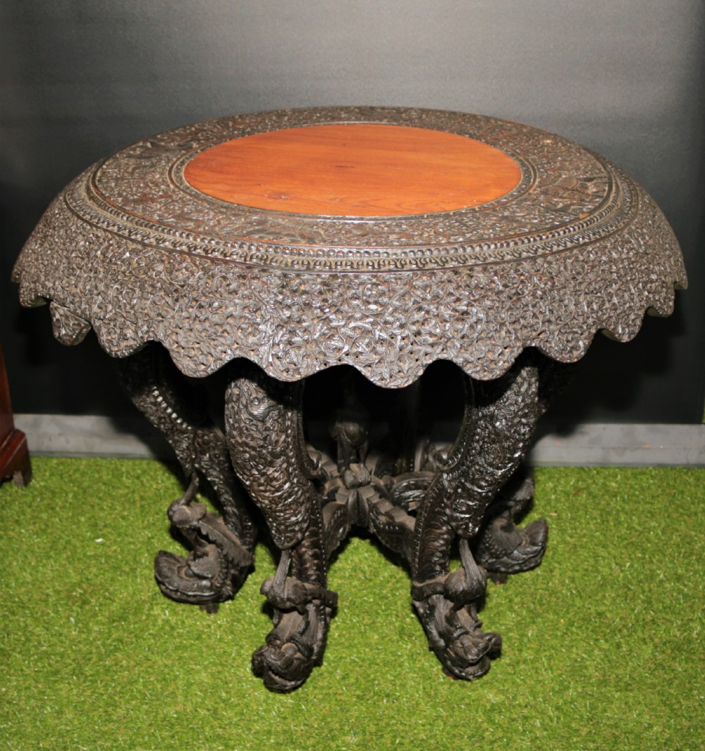 Anglo Indian carved table. 