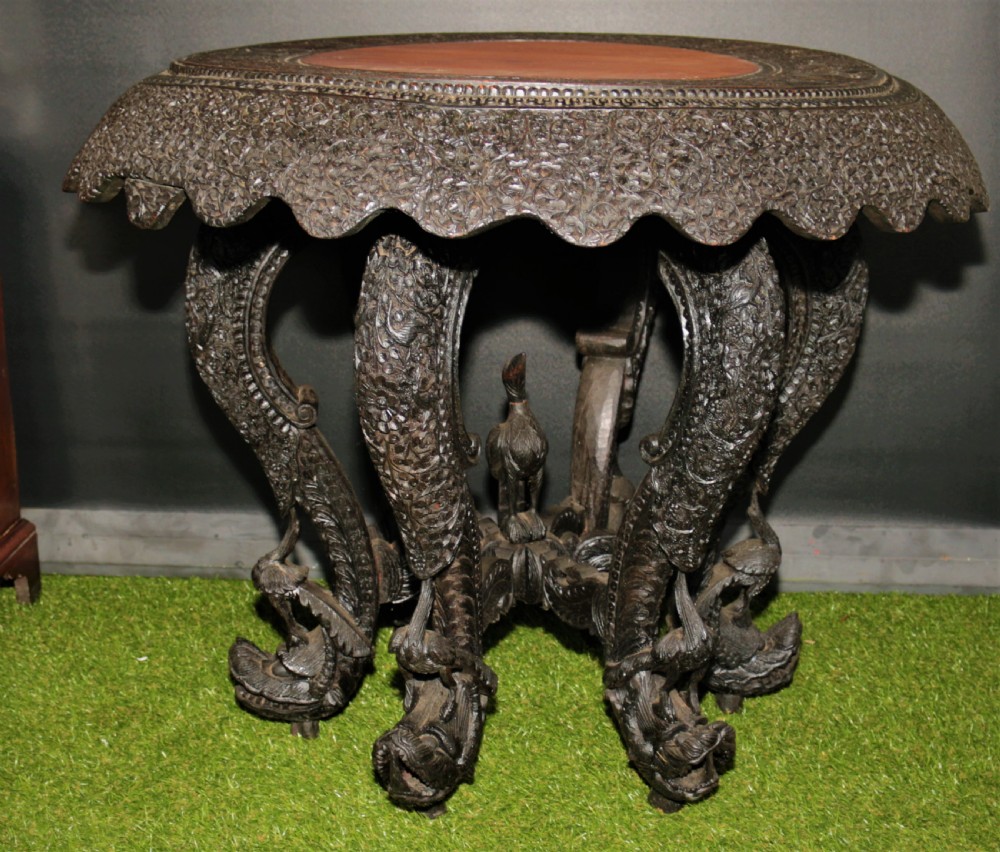 Anglo Indian carved table.  View XI