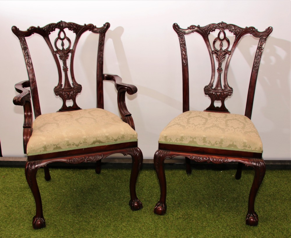 Set of 8 Chipendale style dining chairs.