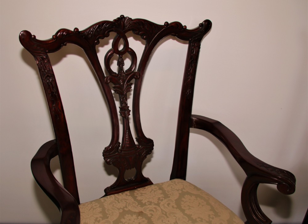 Set of 8 Chipendale style dining chairs. View II