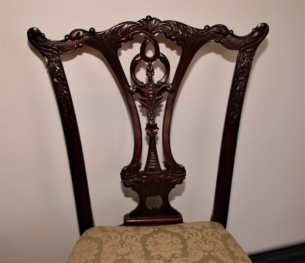 Set of 8 Chipendale style dining chairs. View IV