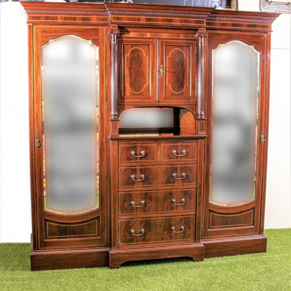 Edwardian inlaid wardrobe