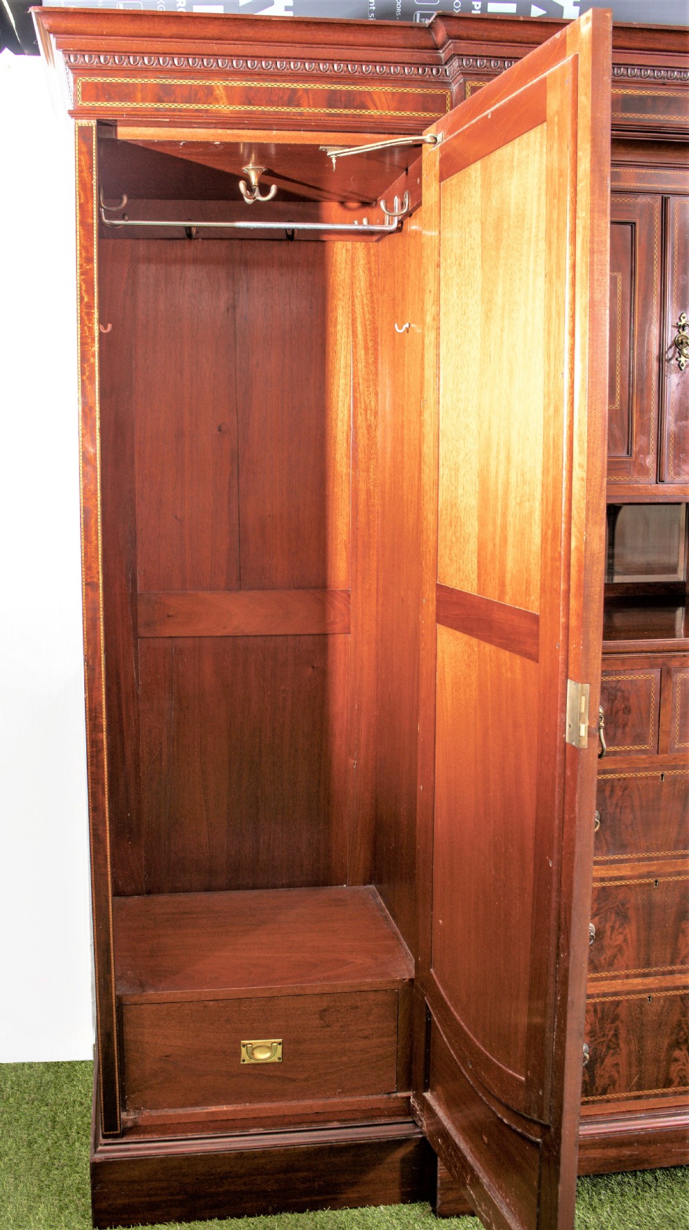 Edwardian inlaid wardrobe View XIII