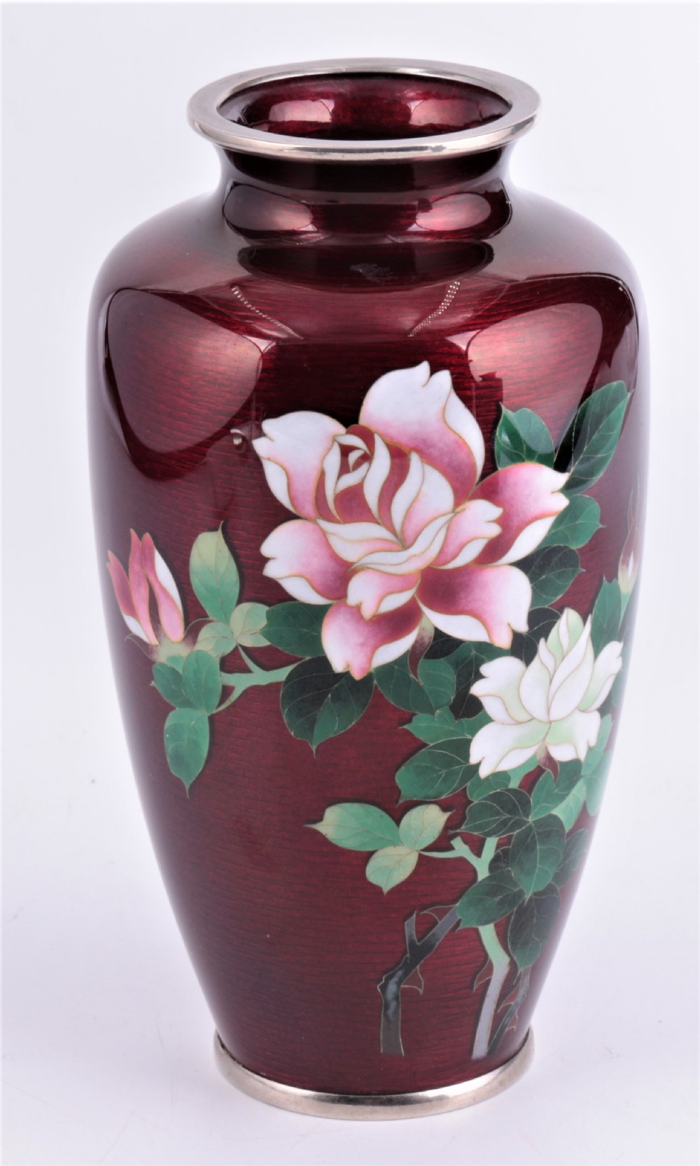A  Japanese cloisonne vase.