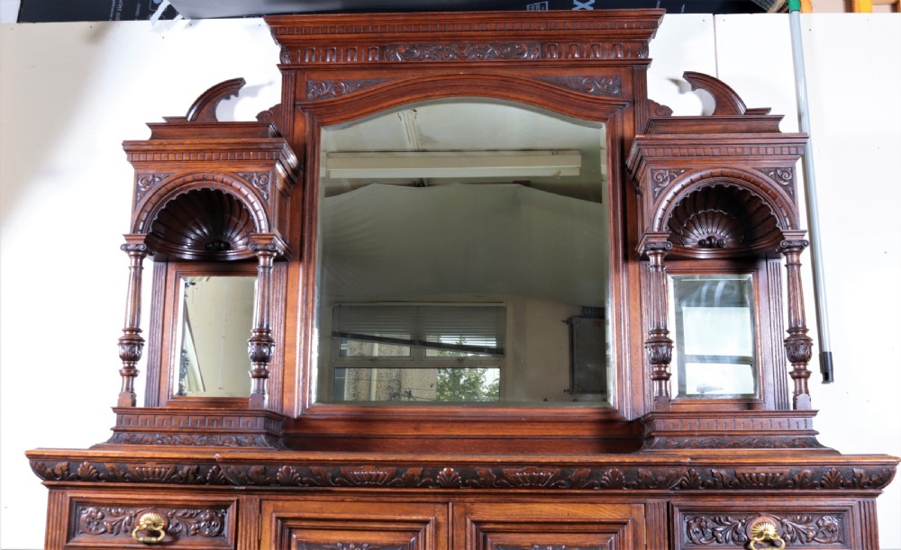 Large Victorian oak sideboard. View II