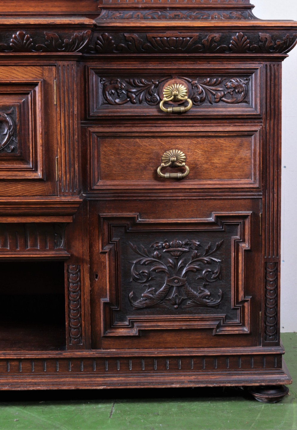 Large Victorian oak sideboard. View IV