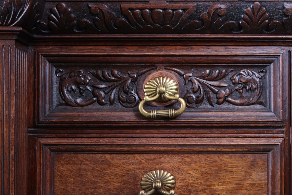 Large Victorian oak sideboard. View X