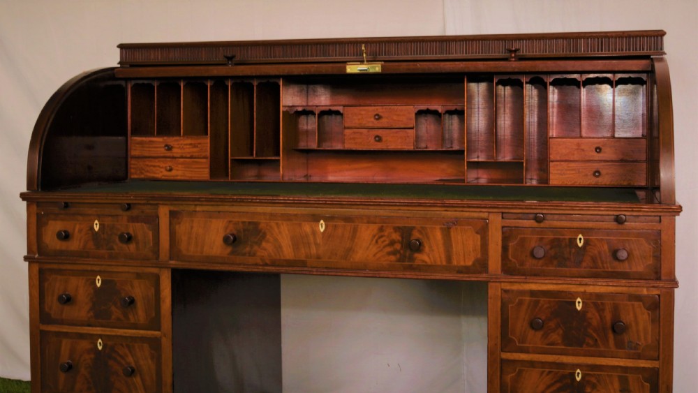 Mahogany cylinder top desk. View VI