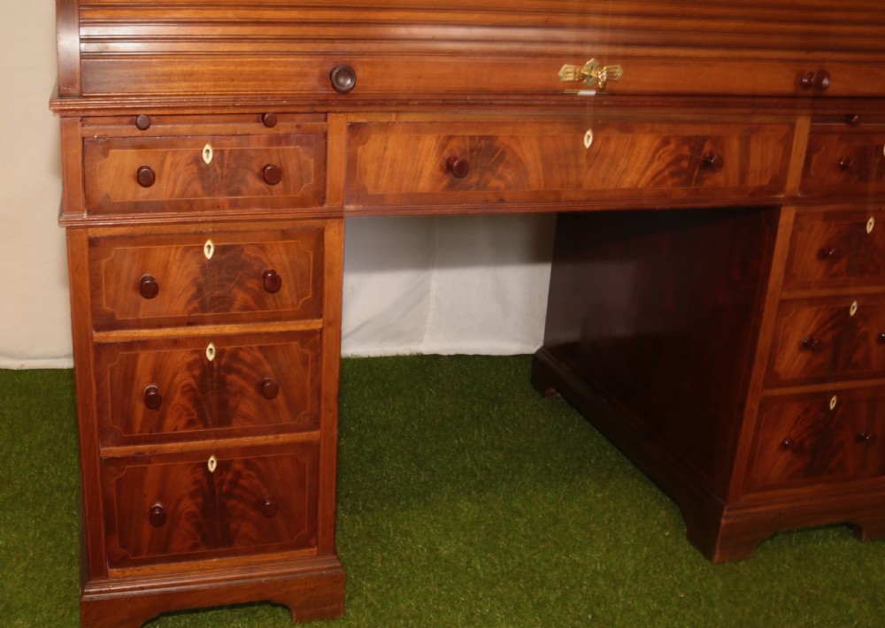 Mahogany cylinder top desk. View IX