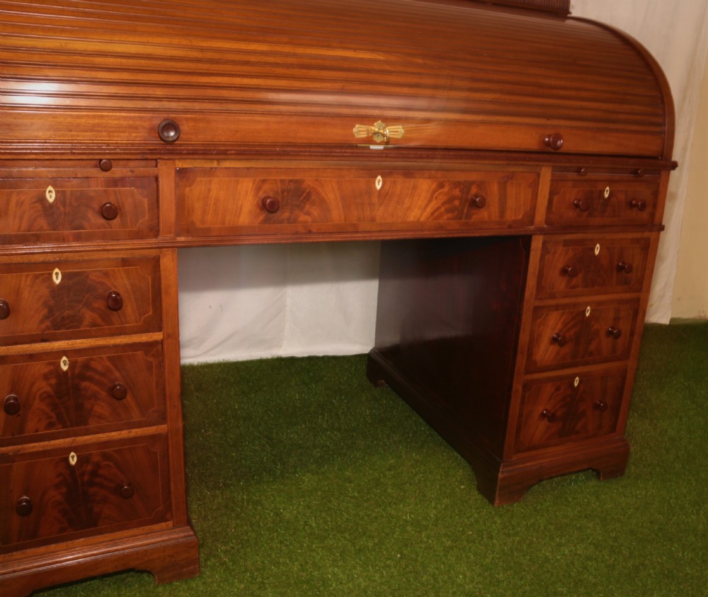 Mahogany cylinder top desk. View X