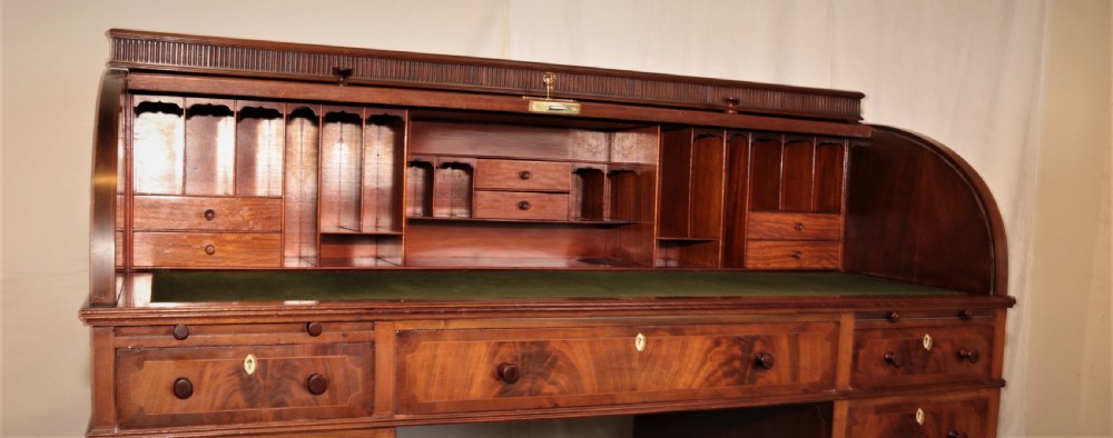 Mahogany cylinder top desk. View XI