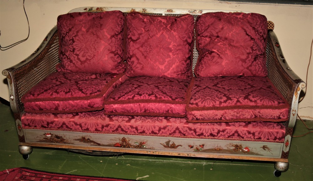 Japanese lacquer Bergere suite.