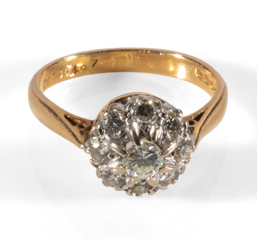 A diamond daisey flower head ring.