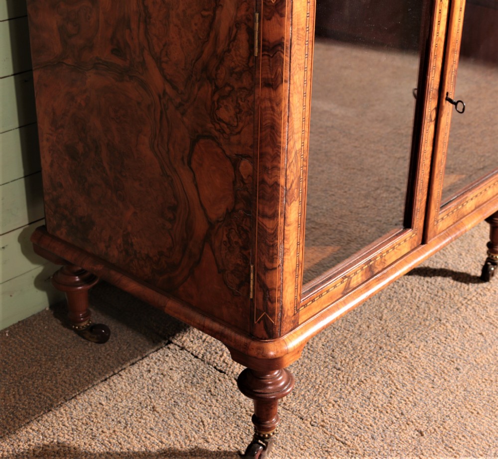 Victorian walnut music cabinet. View V