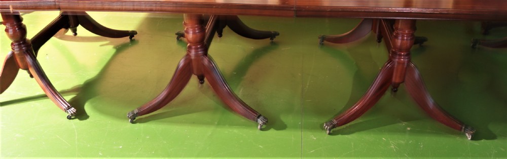 4 pedestal mahogany dining table. View II