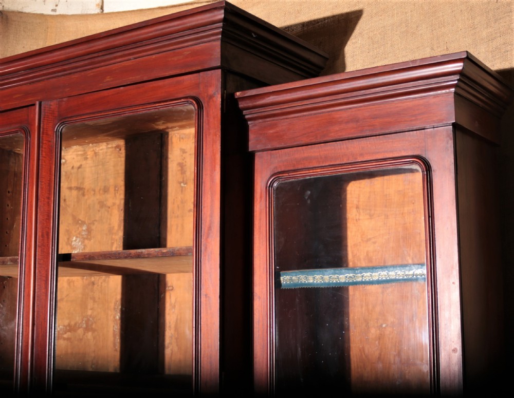 Victorian mahogany breakfront bookcase. View III