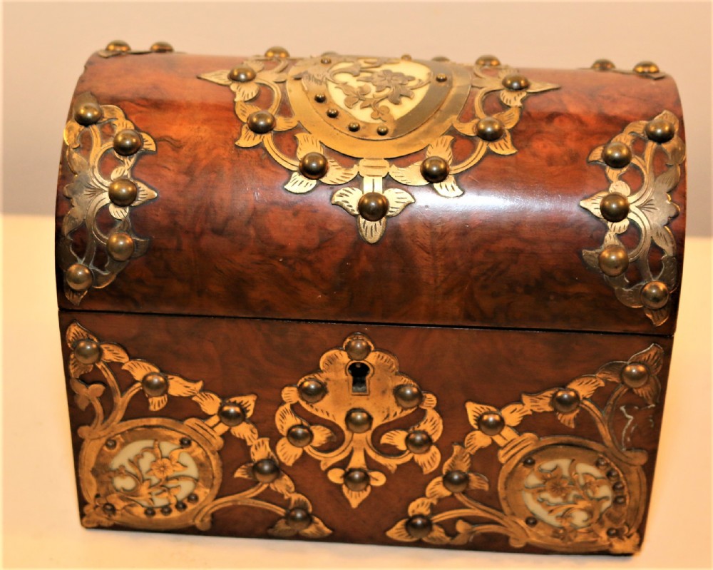 Victorian walnut letter box.