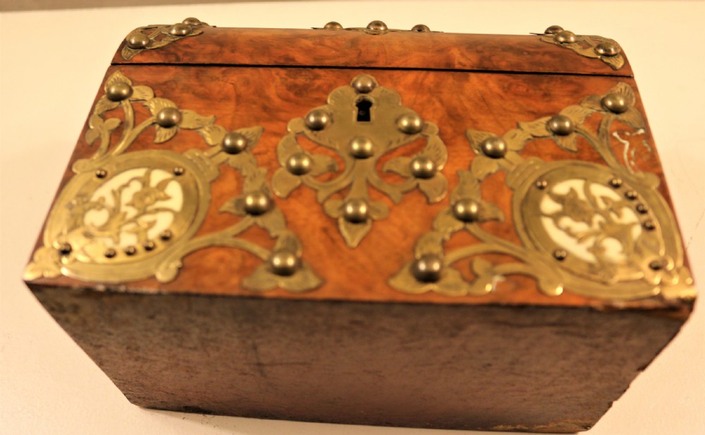 Victorian walnut letter box. View III