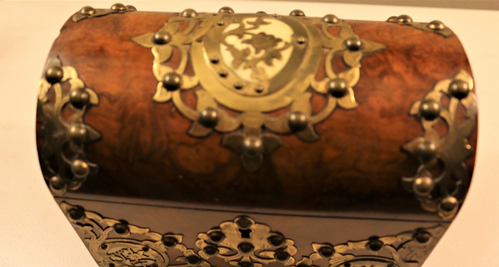 Victorian walnut letter box. View VI