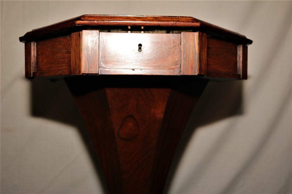 Victorian rosewood sewing table. View VII