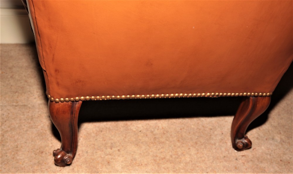 Leather Victorian armchair View III