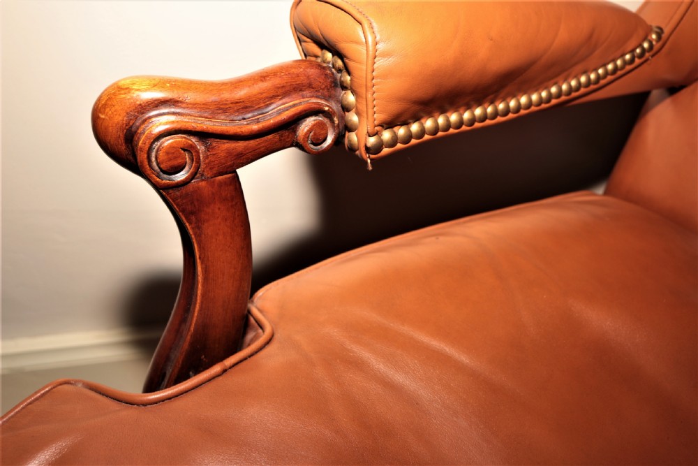 Leather Victorian armchair View IV