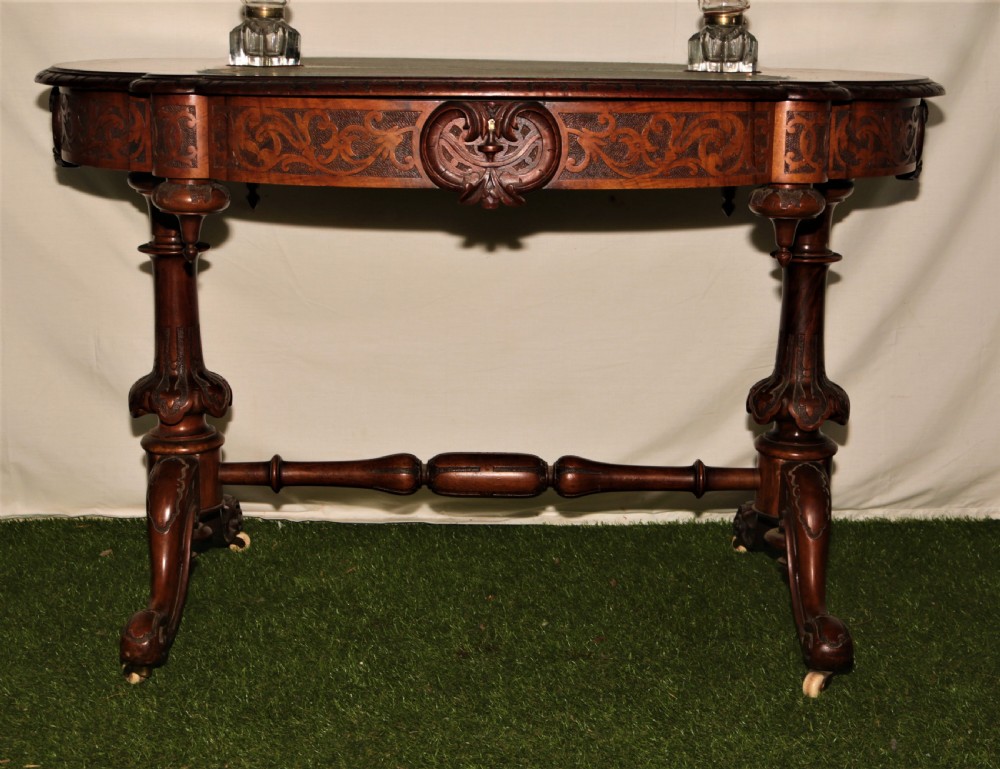 Victorian walnut desk. View XI