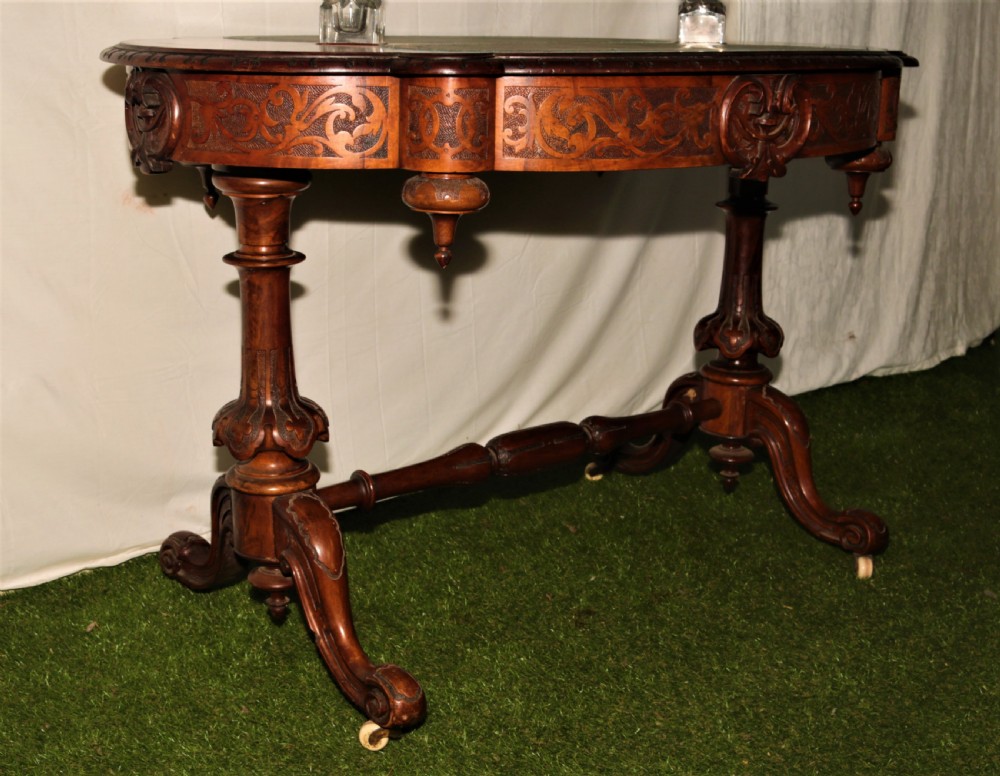Victorian walnut desk. View V