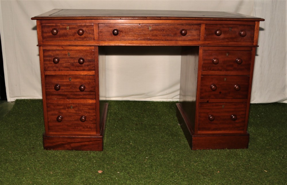 Victorian mahogany pedestal desk.