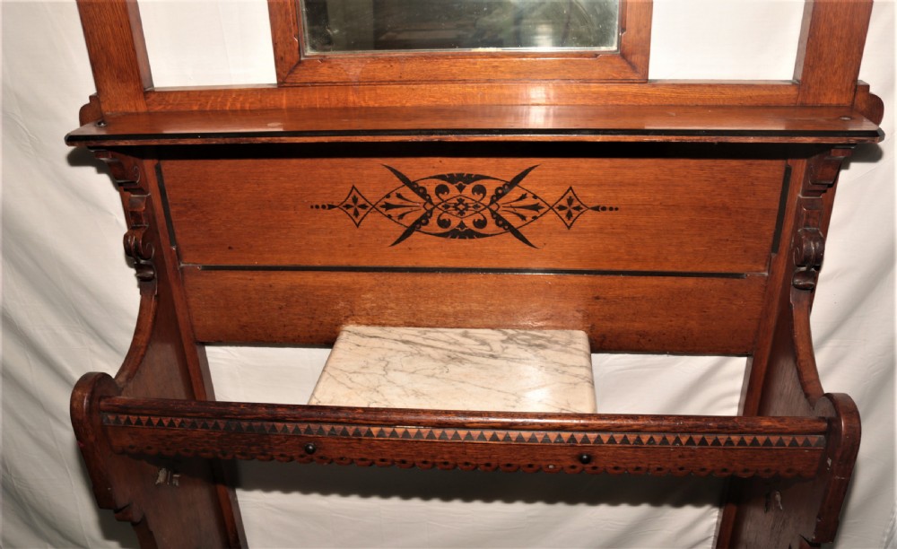 Victorian oak hall stand. View II